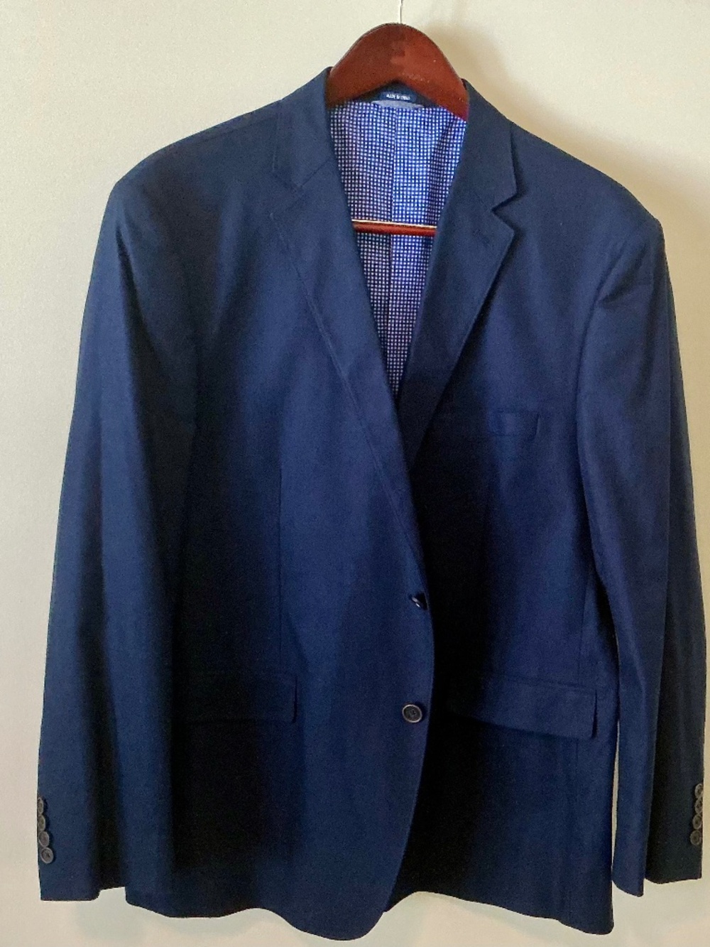 48 R. Navy Blue Cotton Poly Sport Coat